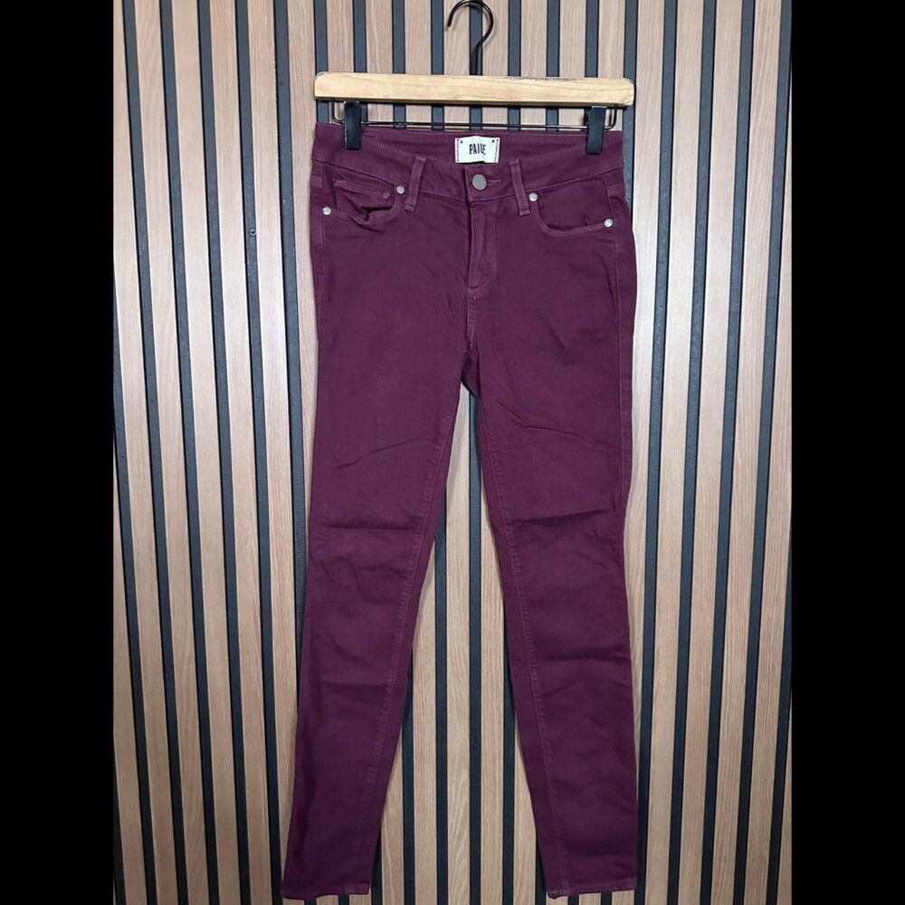 Paige Jeans 27 Womens Burgundy Verdugo Ultra Skinny Sweet Wine Low Rise